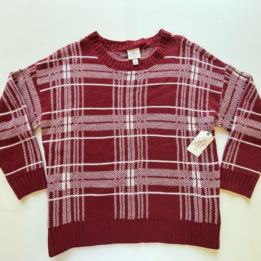 St. John’s Bay Burgundy Plaid Sweater